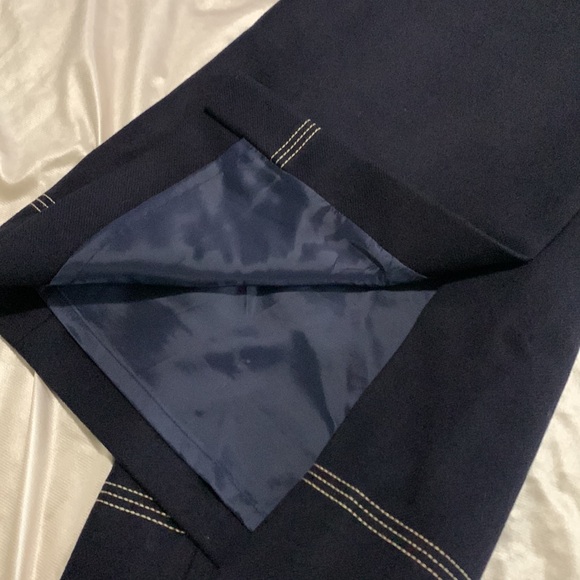 J. Crew Wool Pencil Skirt | Navy Blue Wool Skirt Size 8 - Picture 10 of 11